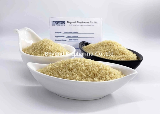 Yellowish Edible Gelatin Powder For Dairy Products / Deserts Stabilizes Texture